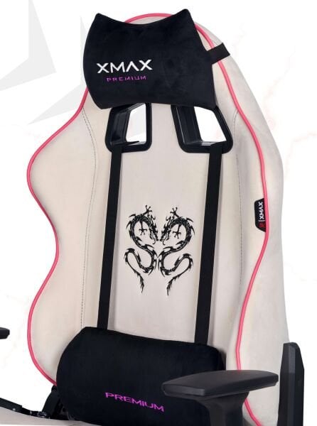 XMAX / Rio Balerion Terletmez Kadife Kumaş Beyaz Gaming Oyuncu Koltuğu / 120 Kg Taşır