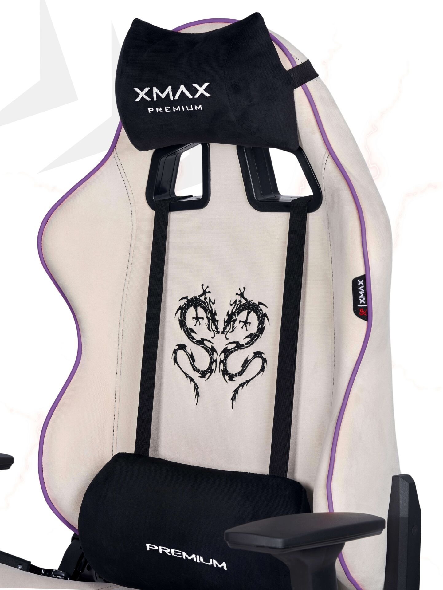 XMAX / Rio Balerion Terletmez Kadife Kumaş Beyaz Gaming Oyuncu Koltuğu / 120 Kg Taşır