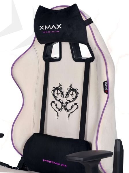 XMAX / Rio Balerion Terletmez Kadife Kumaş Beyaz Gaming Oyuncu Koltuğu / 120 Kg Taşır