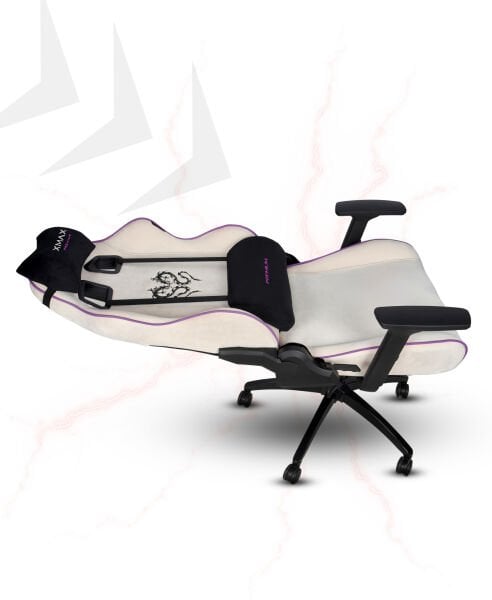 XMAX / Rio Balerion Terletmez Kadife Kumaş Beyaz Gaming Oyuncu Koltuğu / 120 Kg Taşır