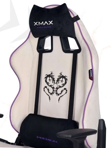 XMAX / Rio Balerion Terletmez Kadife Kumaş Beyaz Gaming Oyuncu Koltuğu / 120 Kg Taşır