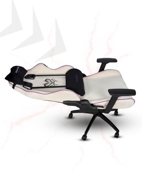 XMAX / Rio Balerion Terletmez Kadife Kumaş Beyaz Gaming Oyuncu Koltuğu / 120 Kg Taşır