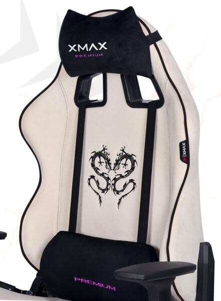 XMAX / Rio Balerion Terletmez Kadife Kumaş Beyaz Gaming Oyuncu Koltuğu / 120 Kg Taşır