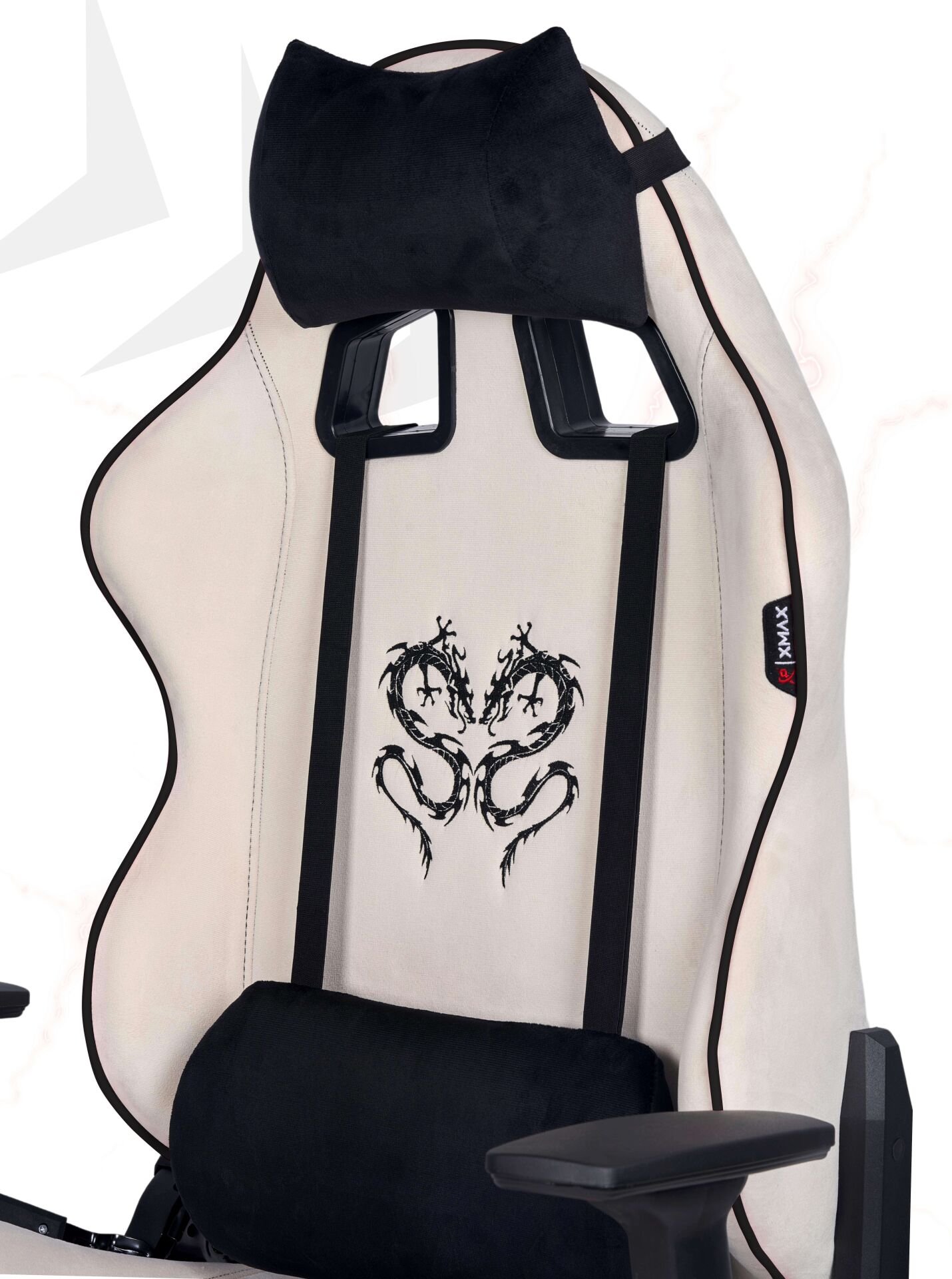 XMAX NO NAME / Rio Balerion Terletmez Kadife Kumaş Beyaz Gaming Oyuncu Koltuğu / 120 Kg Taşır