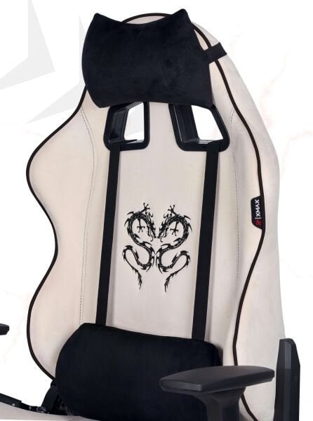 XMAX NO NAME / Rio Balerion Terletmez Kadife Kumaş Beyaz Gaming Oyuncu Koltuğu / 120 Kg Taşır