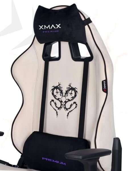 XMAX / Rio Balerion Terletmez Kadife Kumaş Beyaz Gaming Oyuncu Koltuğu / 120 Kg Taşır