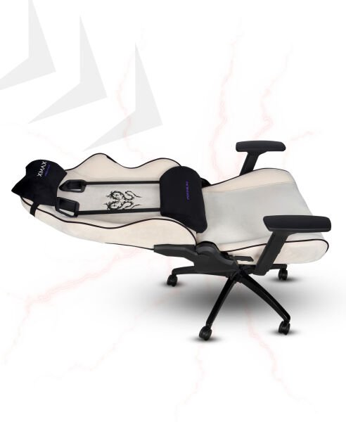 XMAX / Rio Balerion Terletmez Kadife Kumaş Beyaz Gaming Oyuncu Koltuğu / 120 Kg Taşır