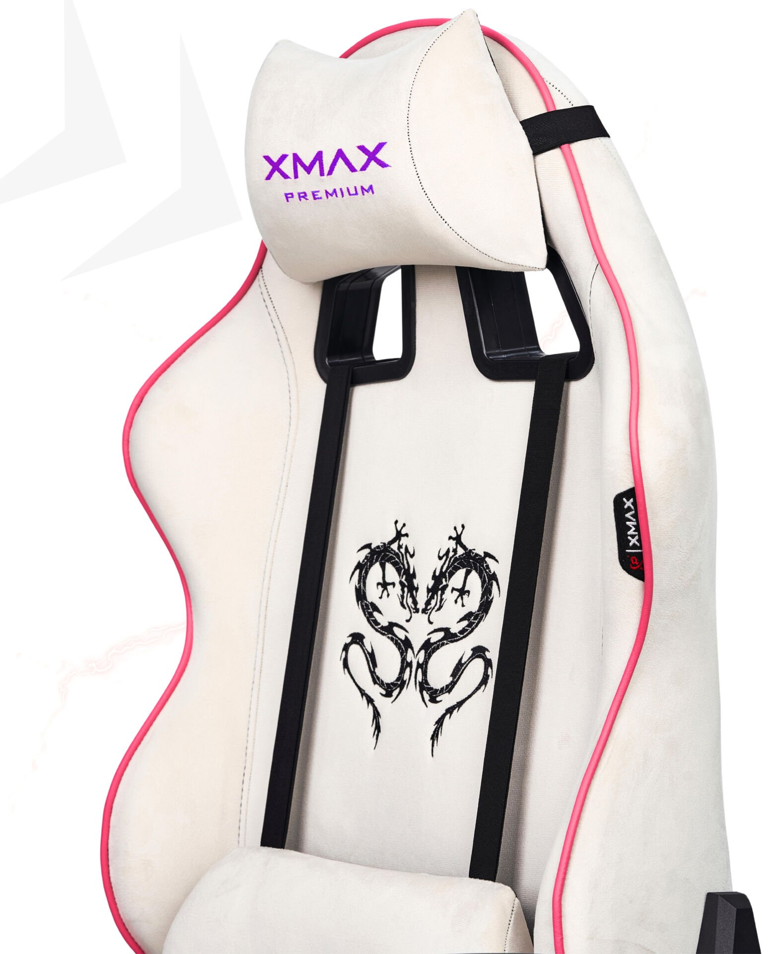 XMAX / Rio Balerion Terletmez Kadife Kumaş Beyaz Gaming Oyuncu Koltuğu / 120 Kg Taşır