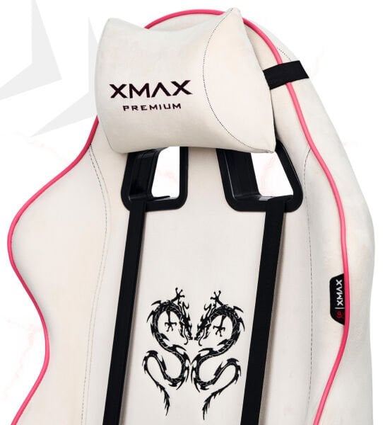 XMAX / Rio Balerion Terletmez Kadife Kumaş Beyaz Gaming Oyuncu Koltuğu / 120 Kg Taşır