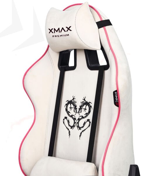 XMAX / Rio Balerion Terletmez Kadife Kumaş Beyaz Gaming Oyuncu Koltuğu / 120 Kg Taşır