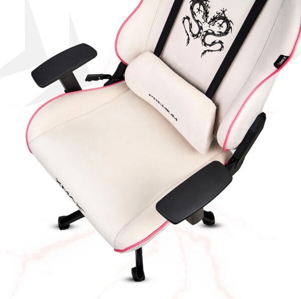 XMAX / Rio Balerion Terletmez Kadife Kumaş Beyaz Gaming Oyuncu Koltuğu / 120 Kg Taşır