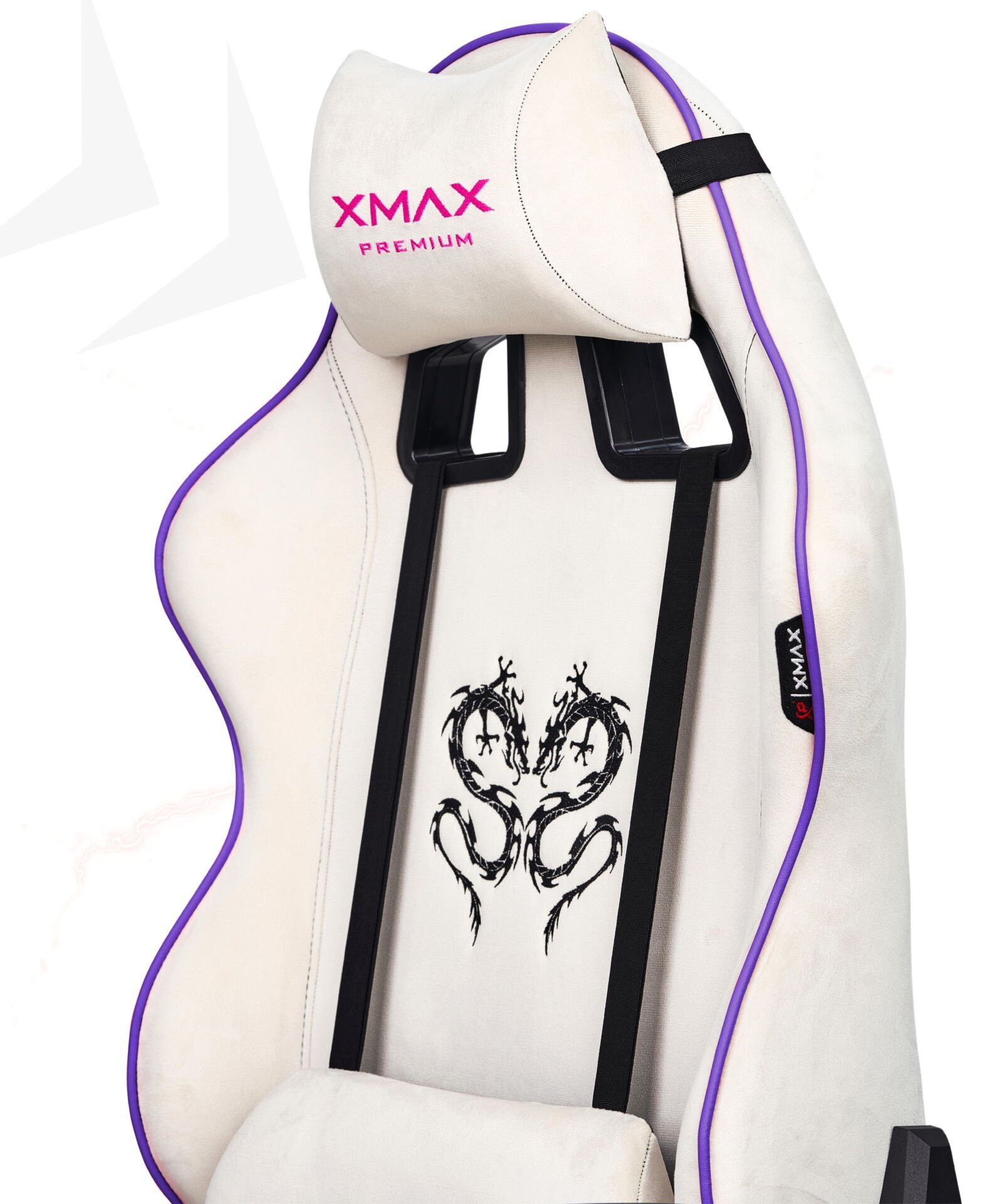 XMAX / Rio Balerion Terletmez Kadife Kumaş Beyaz Gaming Oyuncu Koltuğu / 120 Kg Taşır