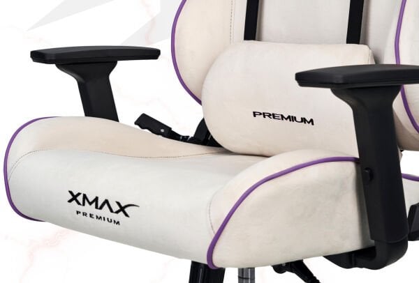 XMAX / Rio Balerion Terletmez Kadife Kumaş Beyaz Gaming Oyuncu Koltuğu / 120 Kg Taşır