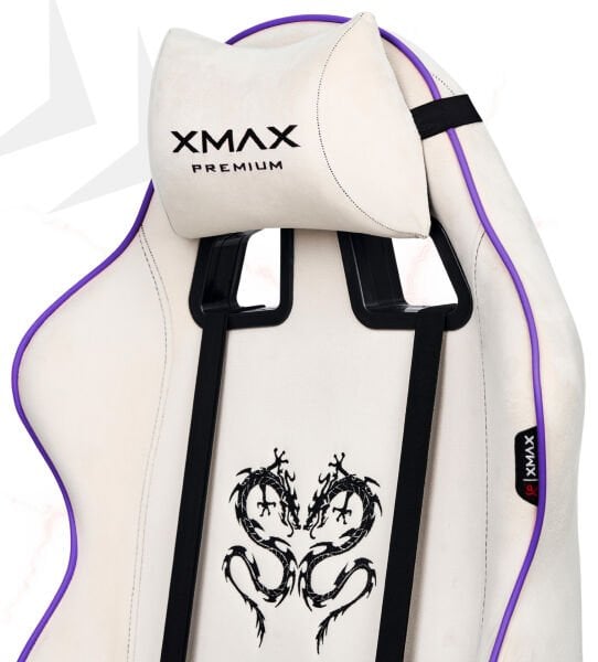 XMAX / Rio Balerion Terletmez Kadife Kumaş Beyaz Gaming Oyuncu Koltuğu / 120 Kg Taşır