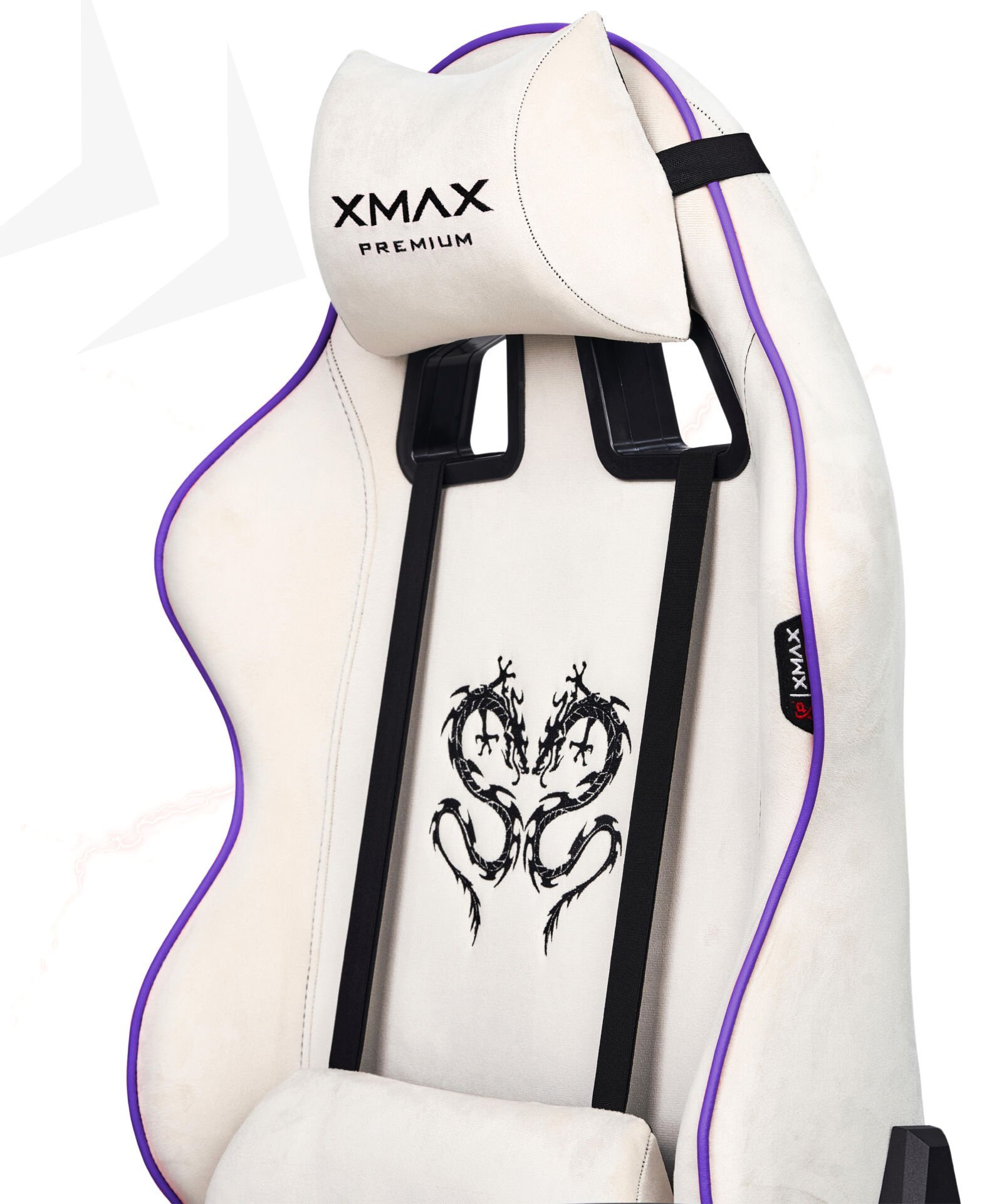 XMAX / Rio Balerion Terletmez Kadife Kumaş Beyaz Gaming Oyuncu Koltuğu / 120 Kg Taşır