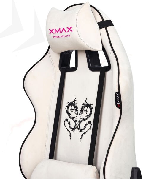 XMAX / Rio Balerion Terletmez Kadife Kumaş Beyaz Gaming Oyuncu Koltuğu / 120 Kg Taşır