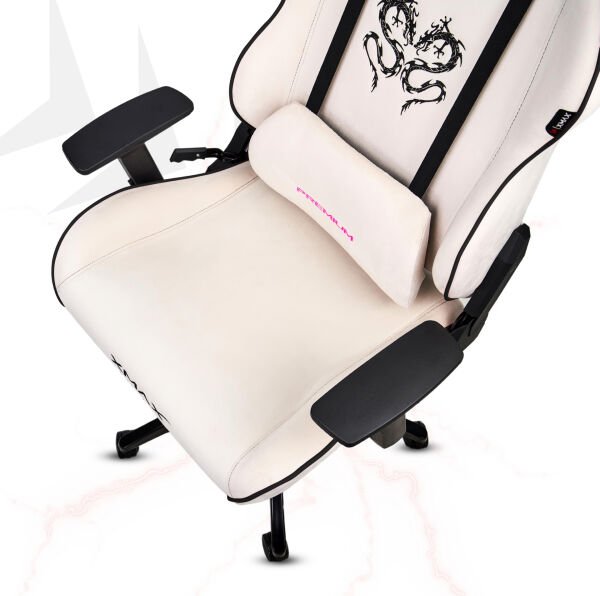 XMAX / Rio Balerion Terletmez Kadife Kumaş Beyaz Gaming Oyuncu Koltuğu / 120 Kg Taşır