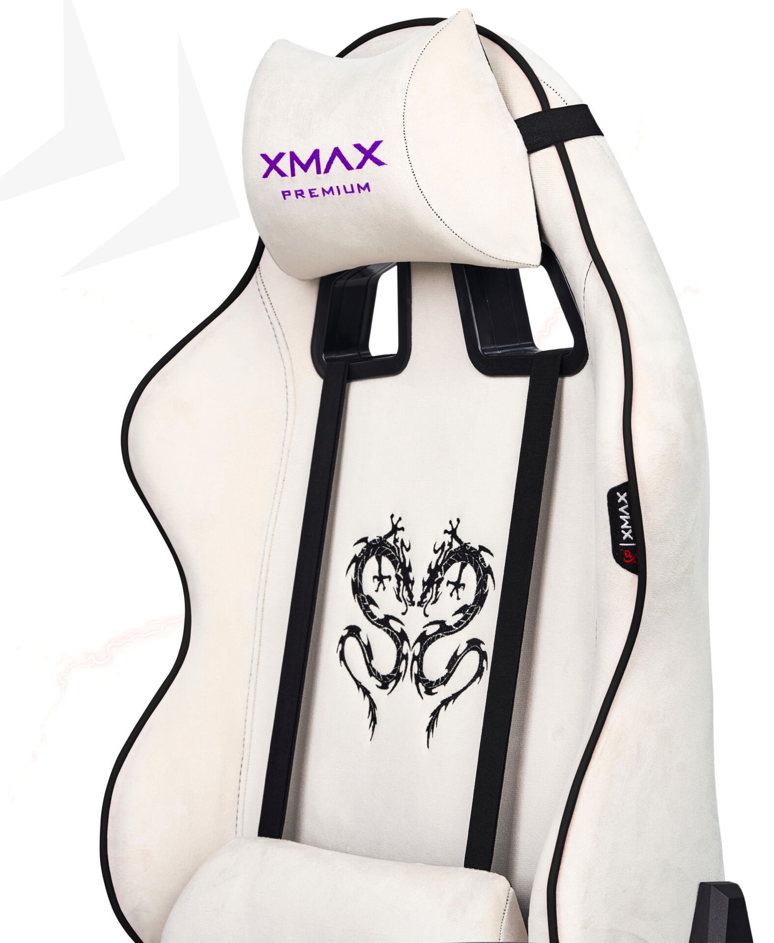 XMAX / Rio Balerion Terletmez Kadife Kumaş Beyaz Gaming Oyuncu Koltuğu / 120 Kg Taşır