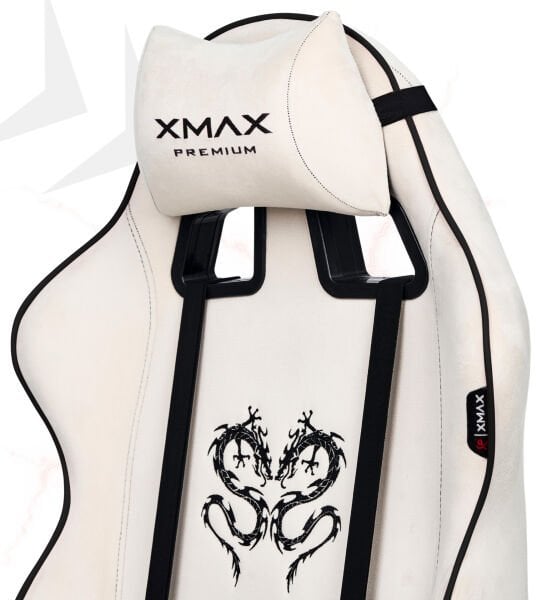 XMAX / Rio Balerion Terletmez Kadife Kumaş Beyaz Gaming Oyuncu Koltuğu / 120 Kg Taşır