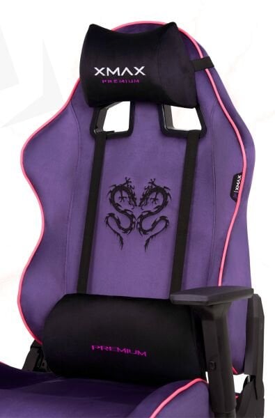 XMAX / Rio Balerion Terletmez Kadife Kumaş Mor Gaming Oyuncu Koltuğu / 120 Kg Taşır