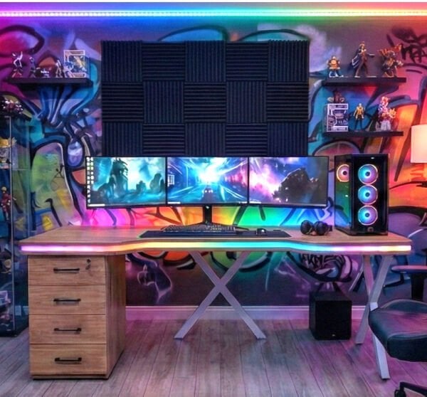 XMAX Zyra 160x80cm Işıklı MDF Çalışma Yada Oyun Masası Renk: Başak Meşe