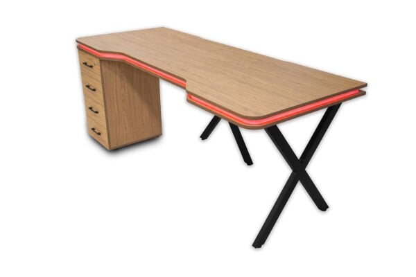 XMAX Zyra 160x80cm Işıklı MDF Çalışma Yada Oyun Masası Renk: Başak Meşe