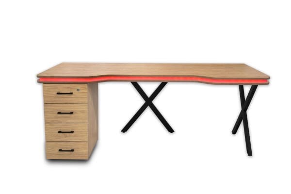 XMAX Zyra 160x80cm Işıklı MDF Çalışma Yada Oyun Masası Renk: Başak Meşe