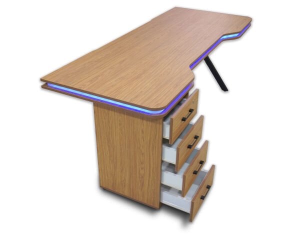 XMAX Zyra 180x80cm Işıklı MDF Çalışma Yada Oyun Masası Renk: Başak Meşe