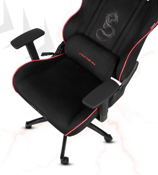 XMAX / Rio Balerion Terletmez Kadife Kumaş Siyah Gaming Oyuncu Koltuğu / 120 Kg Taşır