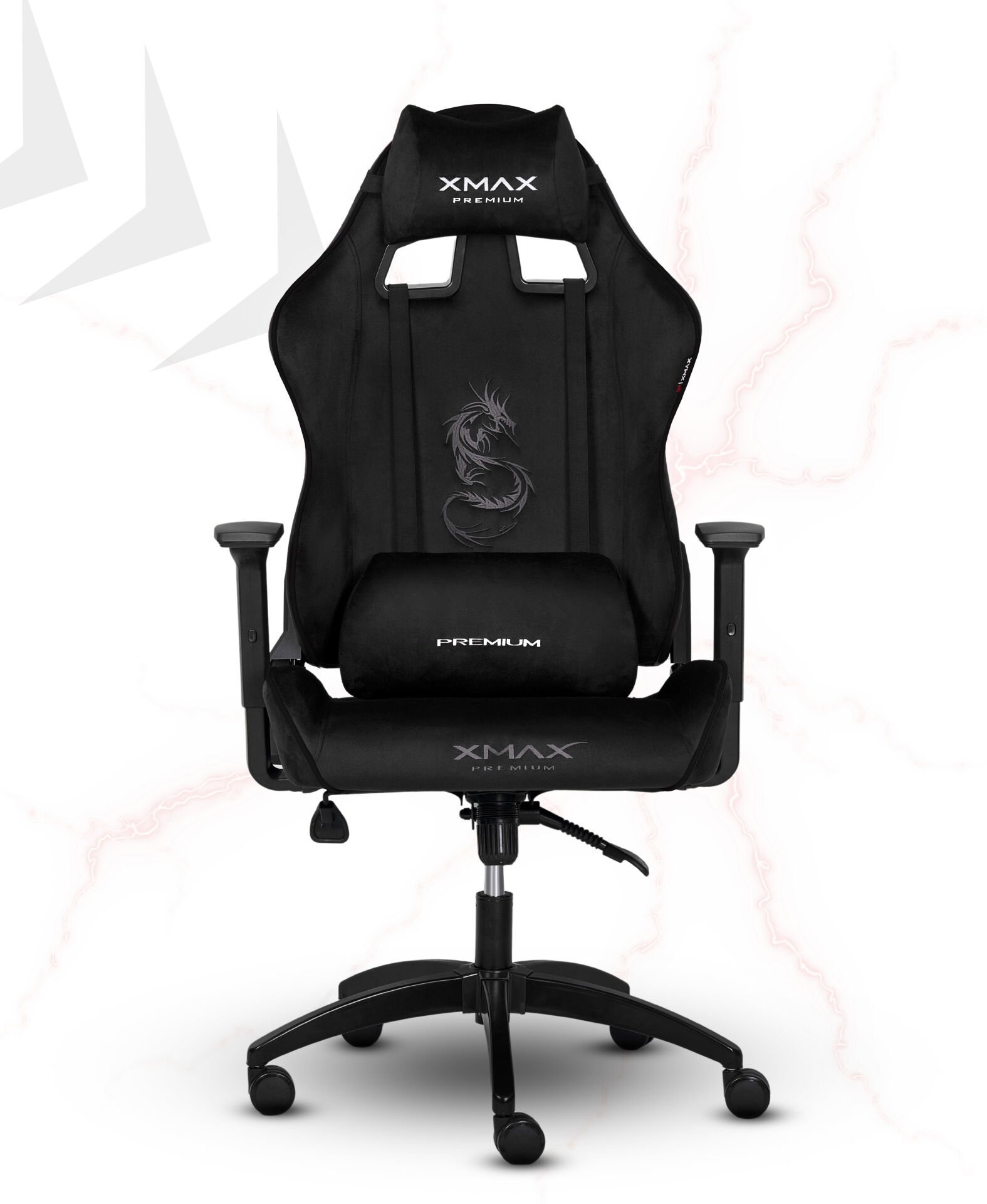 XMAX / Rio Balerion Terletmez Kadife Kumaş Siyah Gaming Oyuncu Koltuğu / 120 Kg Taşır