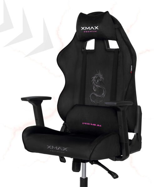 XMAX / Rio Balerion Terletmez Kadife Kumaş Siyah Gaming Oyuncu Koltuğu / 120 Kg Taşır