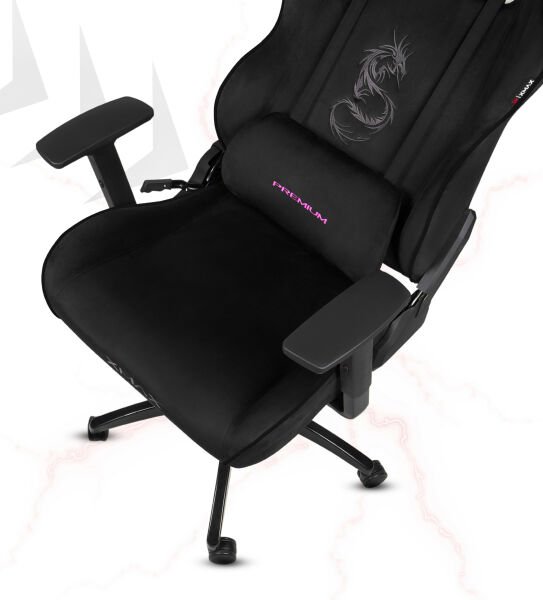 XMAX / Rio Balerion Terletmez Kadife Kumaş Siyah Gaming Oyuncu Koltuğu / 120 Kg Taşır