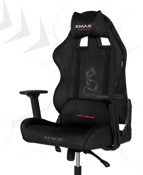 XMAX / Rio Balerion Terletmez Kadife Kumaş Siyah Gaming Oyuncu Koltuğu / 120 Kg Taşır