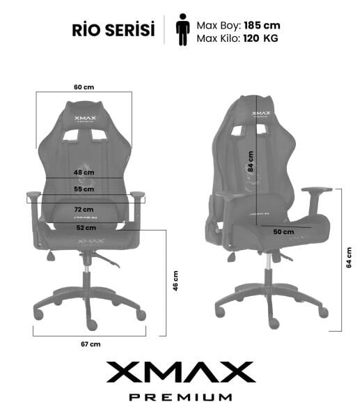 Siyah Oyuncu Koltuğu – XMAX Rio Bilgisayar Sandalyesi