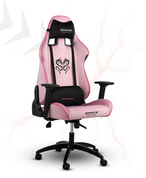 XMAX / Rio Plus Balerion Terletmez Kadife Kumaş Pembe Gaming Oyuncu Koltuğu / 120 Kg Taşır