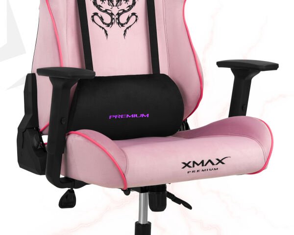 XMAX / Rio Plus Balerion Terletmez Kadife Kumaş Pembe Gaming Oyuncu Koltuğu / 120 Kg Taşır