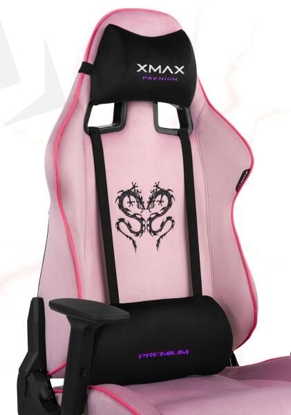 XMAX / Rio Plus Balerion Terletmez Kadife Kumaş Pembe Gaming Oyuncu Koltuğu / 120 Kg Taşır