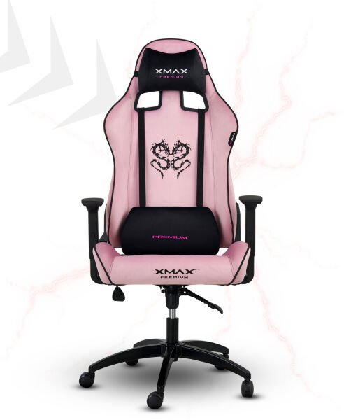 XMAX / Rio Plus Balerion Terletmez Kadife Kumaş Pembe Gaming Oyuncu Koltuğu / 120 Kg Taşır