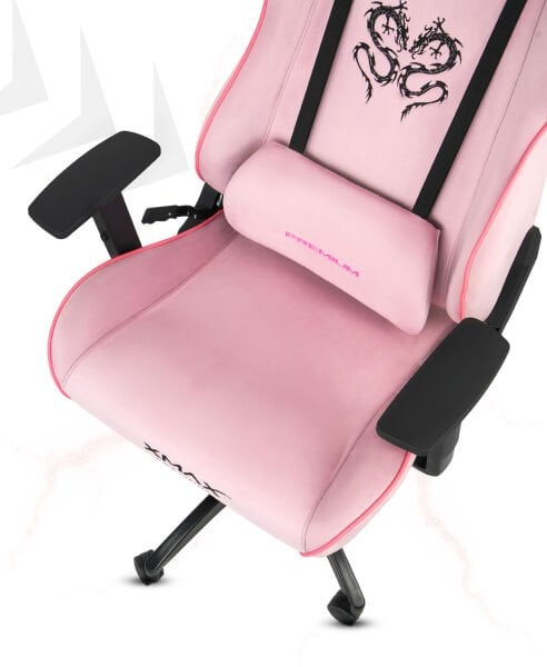 XMAX / Rio Plus Balerion Terletmez Kadife Kumaş Pembe Gaming Oyuncu Koltuğu / 120 Kg Taşır