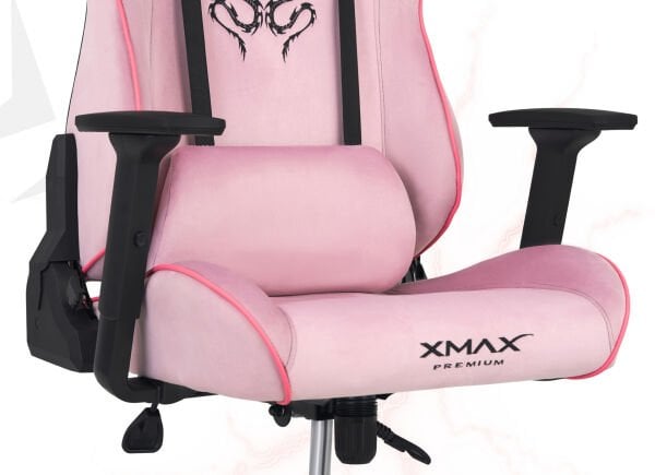 XMAX NO NAME / Rio Plus Balerion Terletmez Kadife Kumaş Pembe Gaming Oyuncu Koltuğu / 120 Kg Taşır