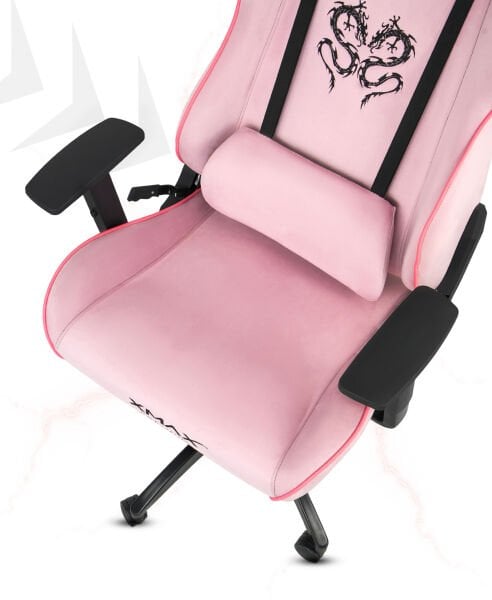 XMAX NO NAME / Rio Plus Balerion Terletmez Kadife Kumaş Pembe Gaming Oyuncu Koltuğu / 120 Kg Taşır