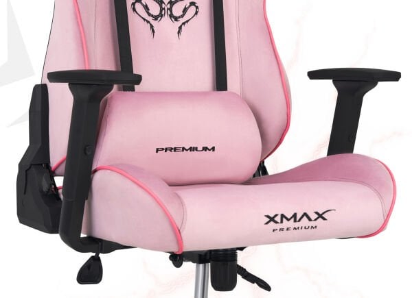 XMAX / Rio Plus Balerion Terletmez Kadife Kumaş Pembe Gaming Oyuncu Koltuğu / 120 Kg Taşır