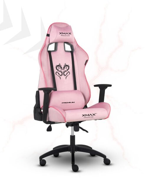 XMAX / Rio Plus Balerion Terletmez Kadife Kumaş Pembe Gaming Oyuncu Koltuğu / 120 Kg Taşır