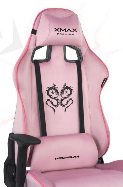 XMAX / Rio Plus Balerion Terletmez Kadife Kumaş Pembe Gaming Oyuncu Koltuğu / 120 Kg Taşır