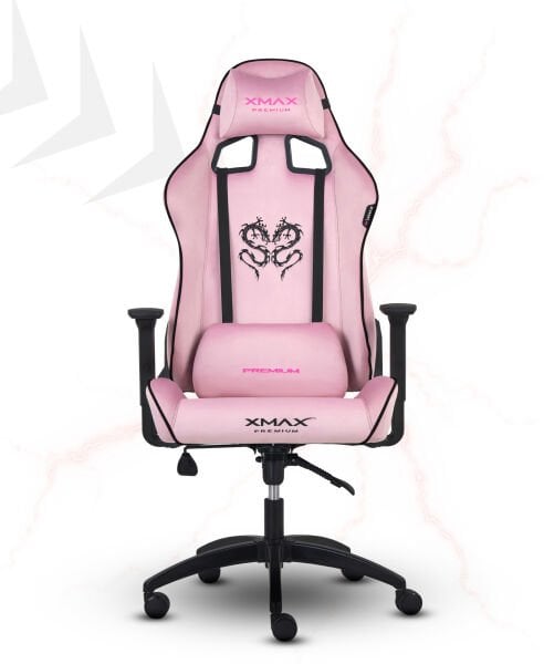XMAX / Rio Plus Balerion Terletmez Kadife Kumaş Pembe Gaming Oyuncu Koltuğu / 120 Kg Taşır