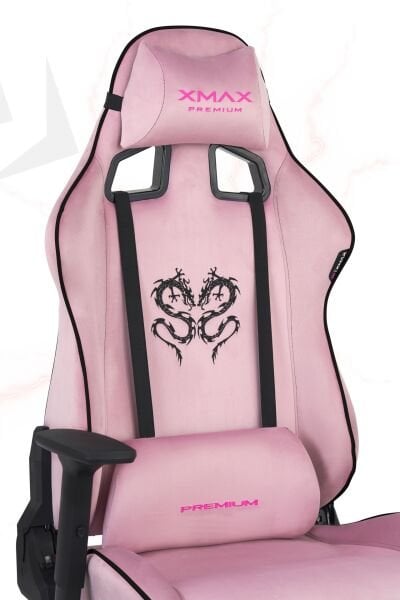 XMAX / Rio Plus Balerion Terletmez Kadife Kumaş Pembe Gaming Oyuncu Koltuğu / 120 Kg Taşır