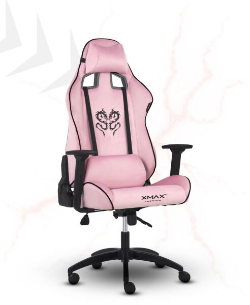 XMAX NO NAME / Rio Plus Balerion Terletmez Kadife Kumaş Pembe Gaming Oyuncu Koltuğu / 120 Kg Taşır
