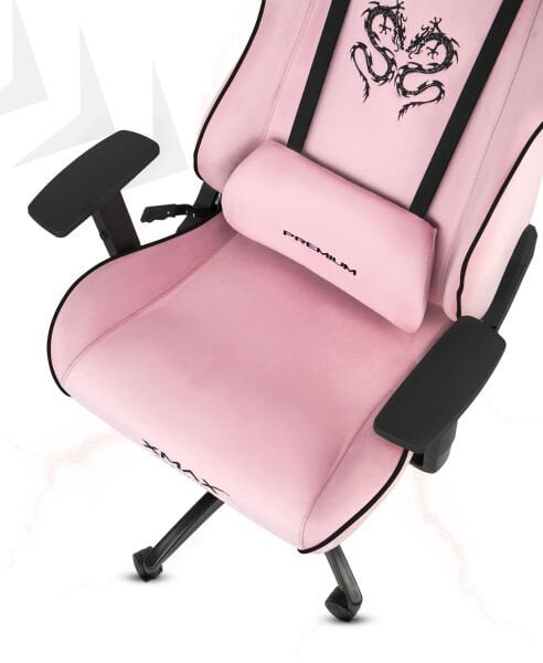 XMAX / Rio Plus Balerion Terletmez Kadife Kumaş Pembe Gaming Oyuncu Koltuğu / 120 Kg Taşır