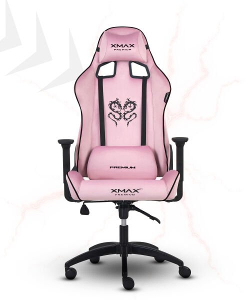 XMAX / Rio Plus Balerion Terletmez Kadife Kumaş Pembe Gaming Oyuncu Koltuğu / 120 Kg Taşır