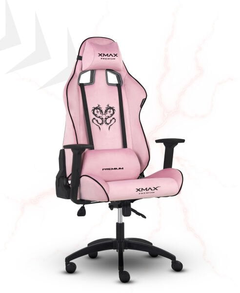 XMAX / Rio Plus Balerion Terletmez Kadife Kumaş Pembe Gaming Oyuncu Koltuğu / 120 Kg Taşır